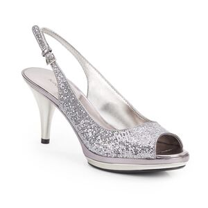 Nine West Metallic Sharina Glittery Peep-Toe Slingbacks size 10